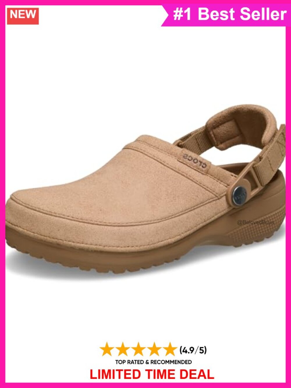 Crocs Classic Crafted Canvas & Suede Clogs Slip-On Casual Shoes